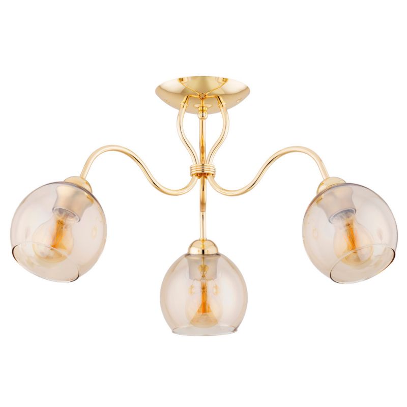 Lampa sufitowa Alfa Ariel złoto-bursztynowy wym: 33 x 58 x 58 cm 3xE27 x 15W 1 szt.