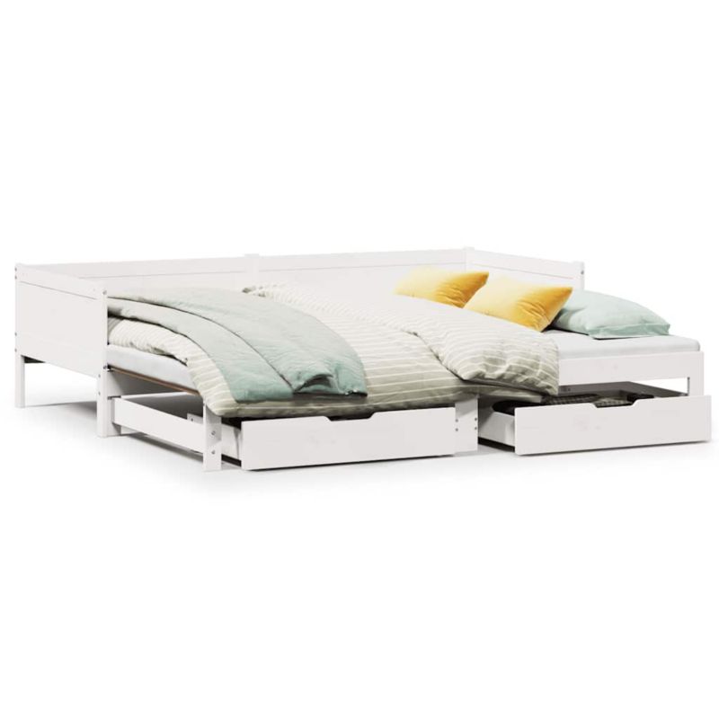 Sofa rozkładana WaszeMeble 90x190 cm Biały sosna z szufladami WM-3302218 1 szt.
