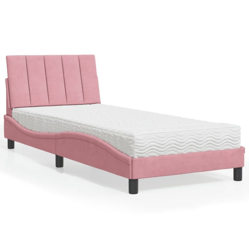 Łóżko z materacem WaszeMeble 80x200 cm Różowy aksamit WM-3208567 1 szt.