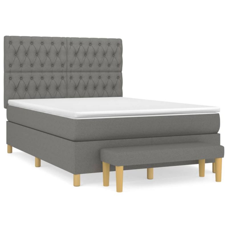 Łóżko kontynentalne WaszeMeble 140x190 cm ciemnoszara WM-3137390 1 szt.