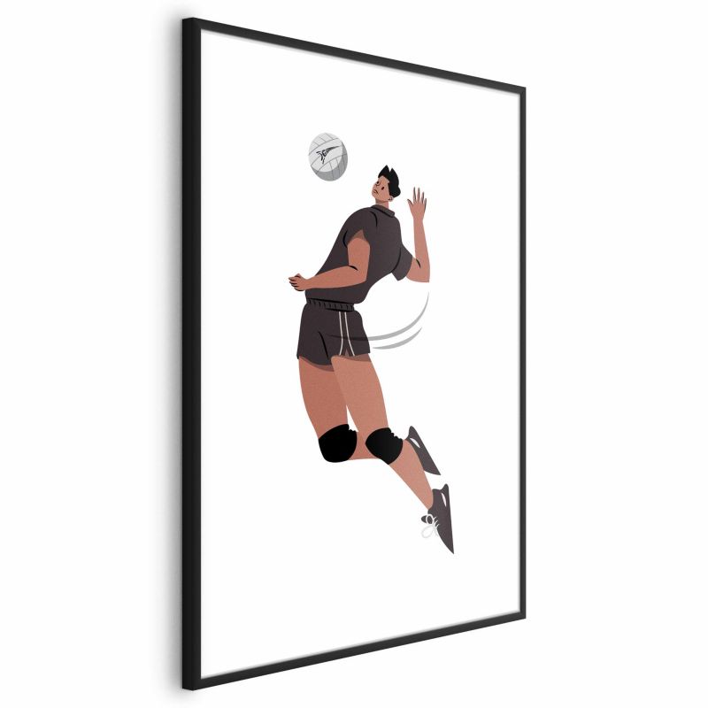 Plakat Artgeist Siatkarz 21x30 cm z ramą czarną 1 szt