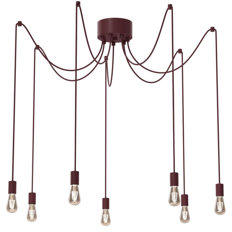 Lampa wisząca Luminex Spindel czerwona 7xE27x15W IP20 wym:250x15x15cm - 1 szt.