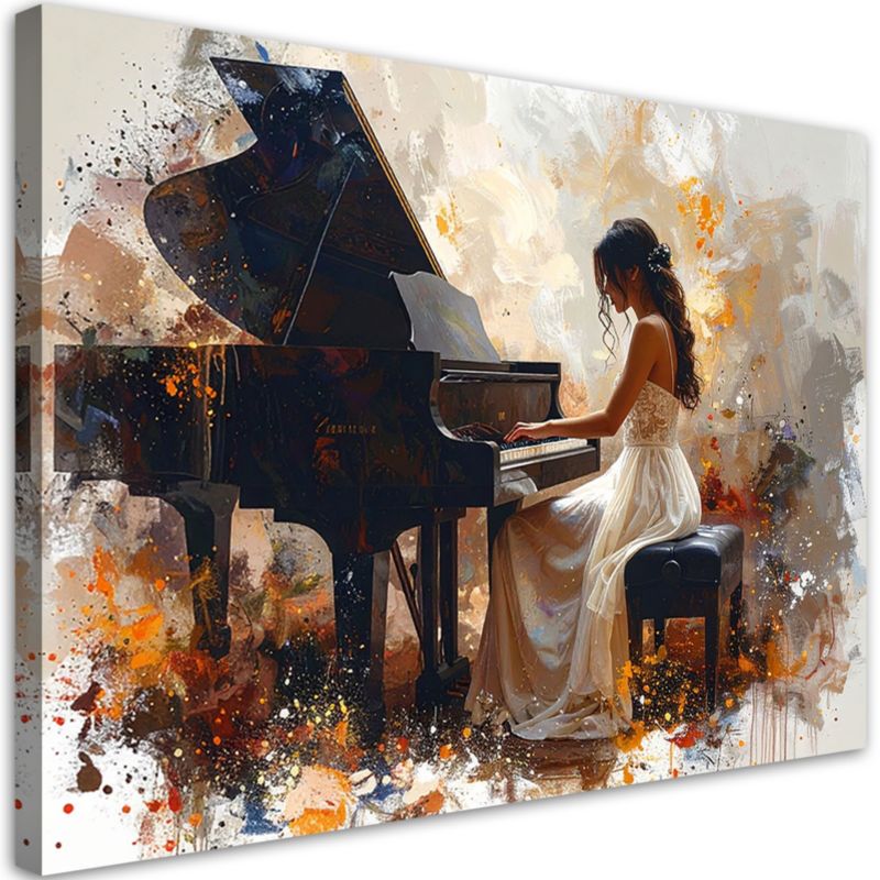 Obraz do salonu sypialni kuchni biura Feeby Kobieta grająca 60x40cm 1szt
