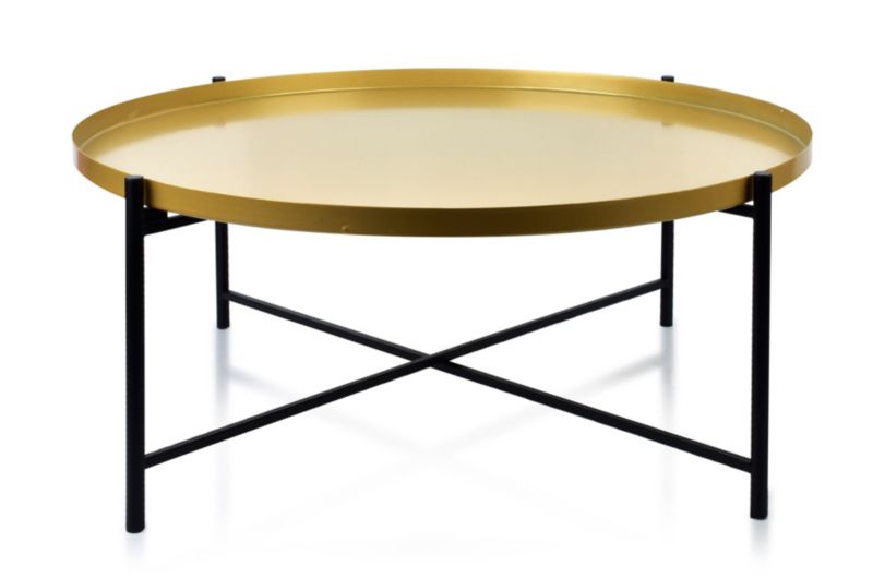 Stolik kawowy / metal + drewno LUCAS BLACK&GOLD 76.5x32 cm czarny/złoty 1 szt.