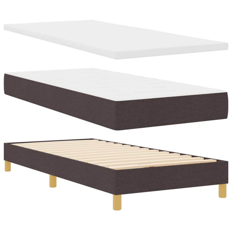 Łóżko z materacem WaszeMeble 80x200 cm Ciemny brąz tkanina WM-3340118 1 szt.