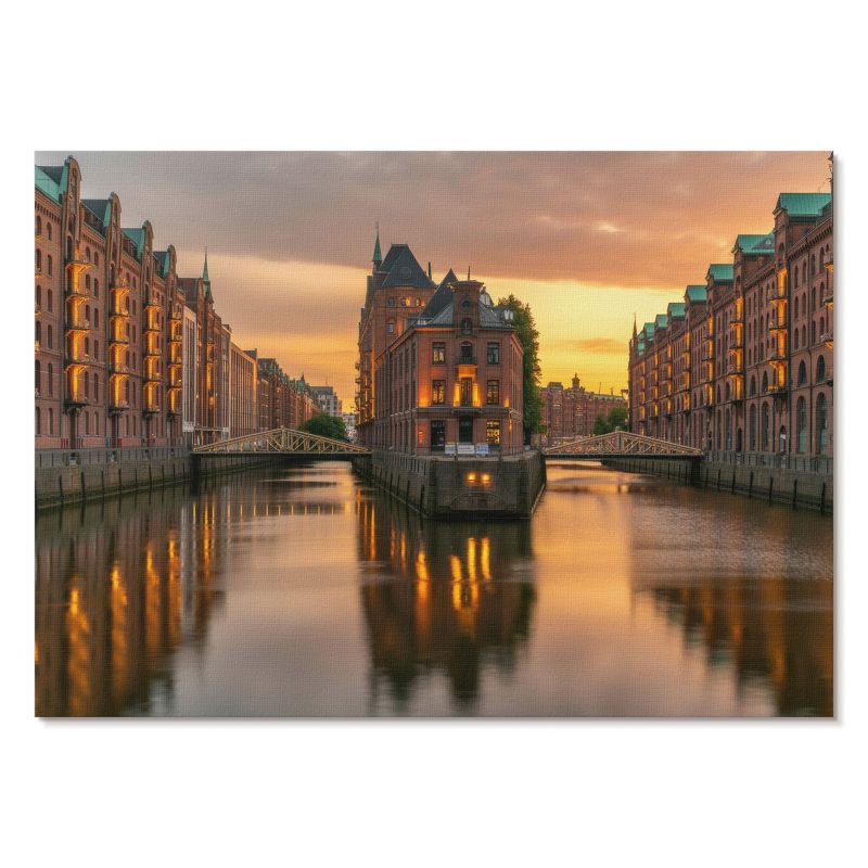Plakat na Płótnie Tulup 42x29,7 cm (A3) Wieczorny kanał Do salonu, biura, sypialni 1 szt.