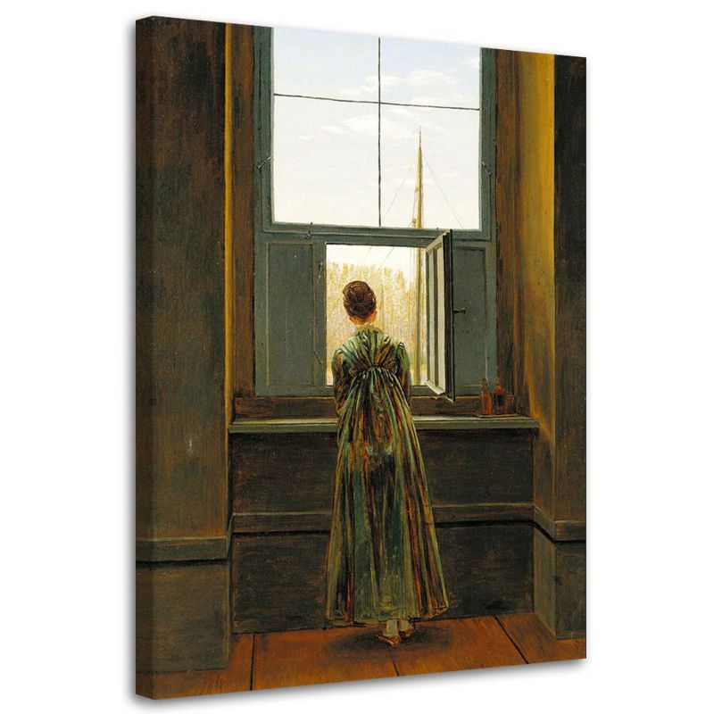 Obraz na płótnie Feeby Kobieta w oknie - C. D. Friedrich reprodukcja 20x30cm 1szt