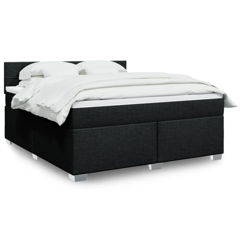 Łóżko z materacem WaszeMeble 180x200 cm Czarny tkanina WM-3285969 1 szt.