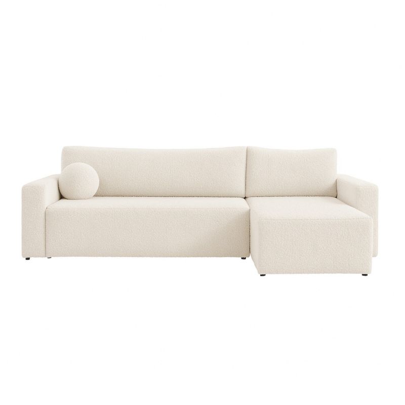 Narożnik SOFELLO BELLA boucle z funkcją spania + poduszka kula quelle02 1szt.
