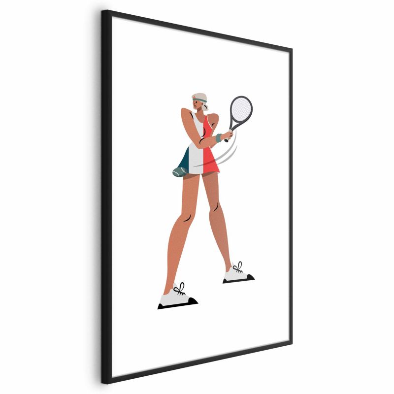 Plakat Artgeist Tenisistka z rakietą 60x90 cm z ramą czarną 1 szt