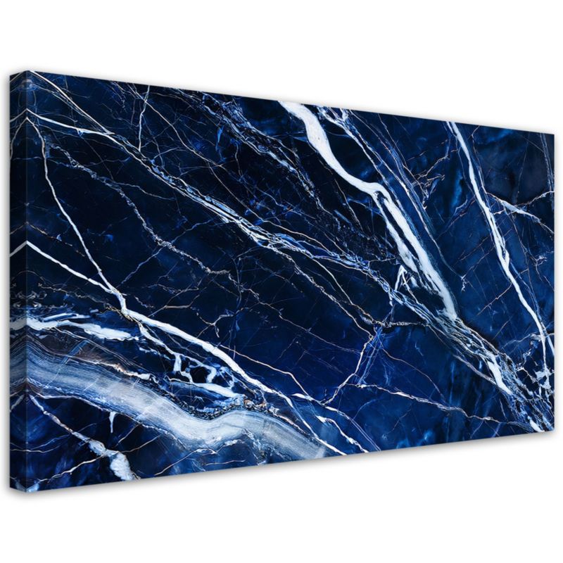 Obraz na płótnie Feeby Niebieski Biały Marmur Tekstura 80x40cm 1szt