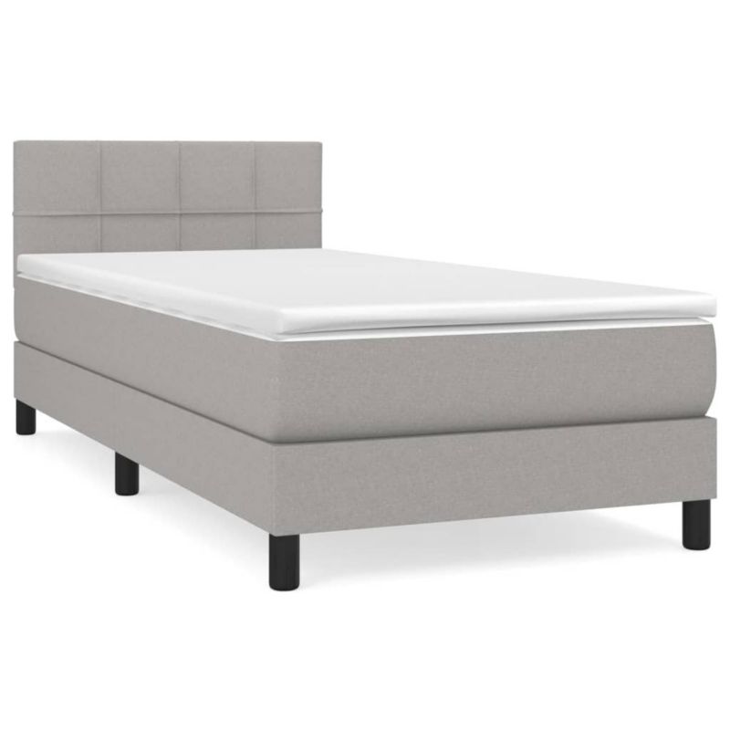 Łóżko kontynentalne WaszeMeble 100x200 cm jasnoszare WM-3140033 1 szt.