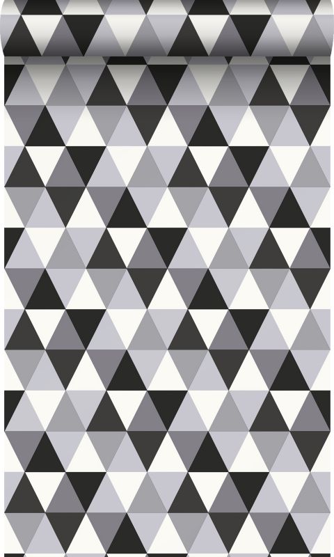 Tapeta Origin Wallcoverings trójkąty graficzne czarnymIbiałym 53 cm x 10.05 m - 1 rol.