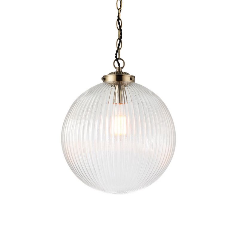 Lampa sufitowa żebrowana Endon BRYDON antyczny mosiądz 1xE27x40W IP20 wym:168x35x35cm - 1 szt.