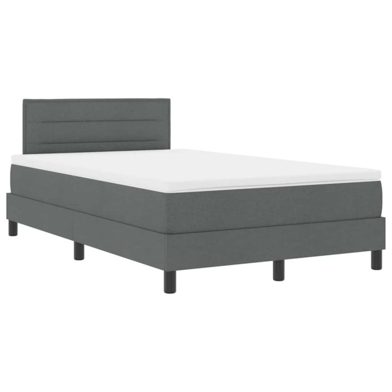 Łóżko z materacem WaszeMeble 120x200 cm Ciemno szary tkanina z LED WM-3342115 1 szt.
