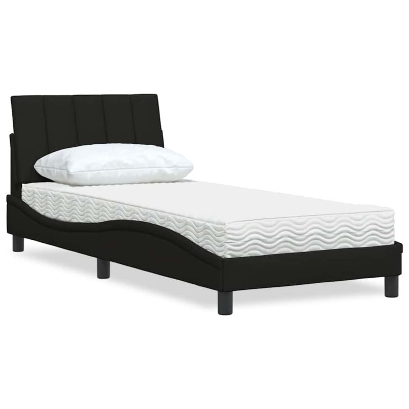 Łóżko z materacem WaszeMeble 90x200 cm Czarny tkanina WM-3310505 1 szt.