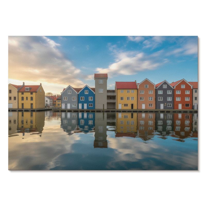 Nowoczesny Plakat na Płótnie Tulup 84x59,4 cm (A1) Kolorowe domy Do salonu, sypialni, biura 1 szt.