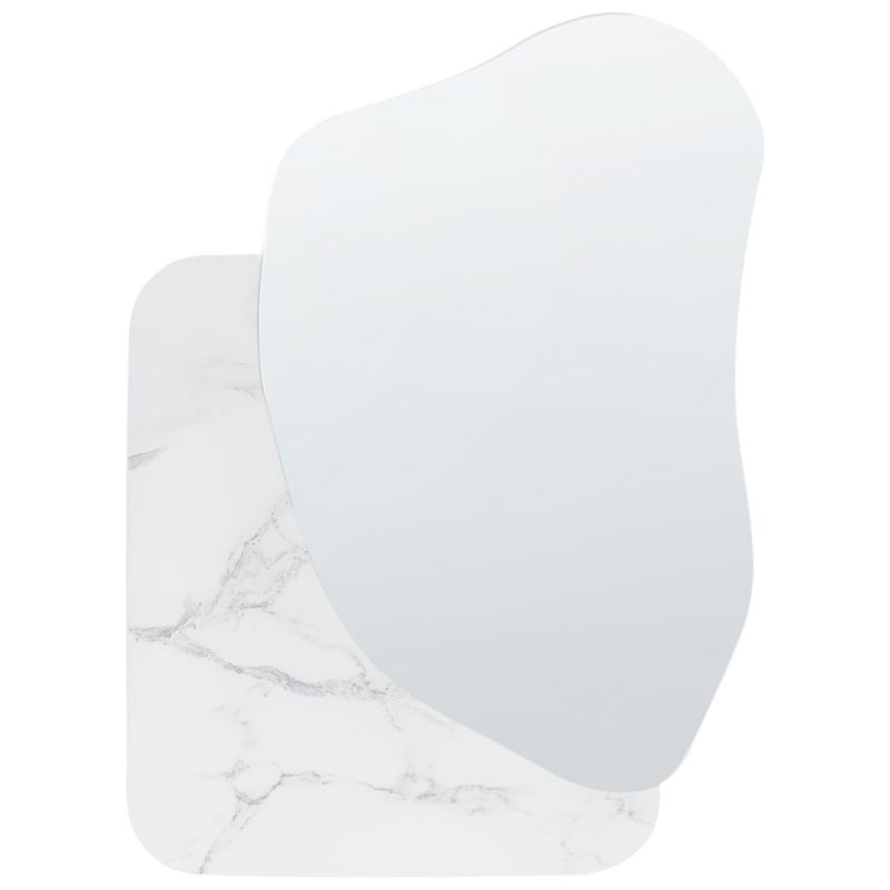 Lustro ścienne Arvert 60 cm 80 cm Biały marmur 1 szt.