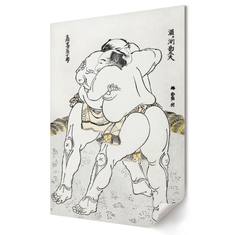 Plakat canvas Wallfluent Format A3 Zapaśnicy sumo Artysta Hokusai 1 szt.