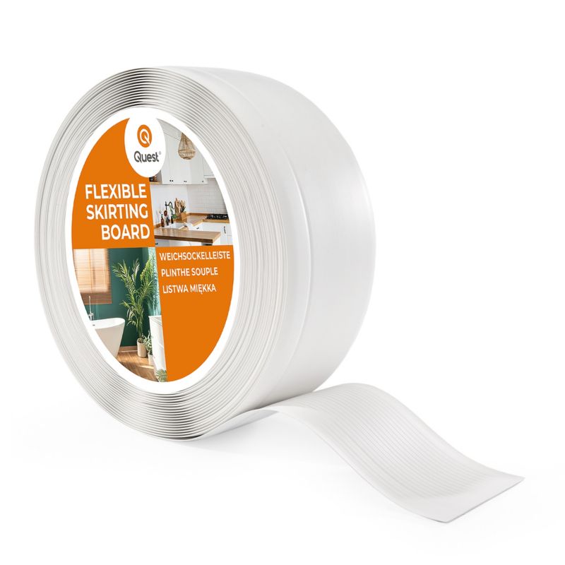 Listwa przypodłogowa PCV 70x20 mm QUEST, elastyczna, miękka listwa cokołowa - 20m, biały, 1 szt.