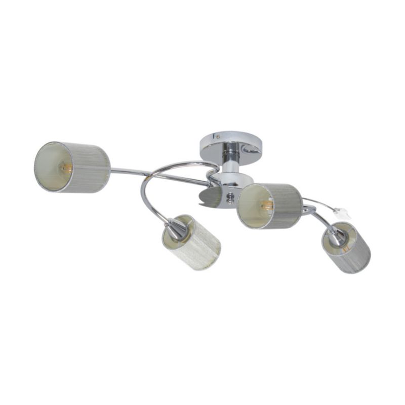Lampa Sufitowa SPOT Light 4xE14 Max.9W Subtelne Połączenie Chromu i Srebrnych Kloszy, Polski Producent, 1 szt.