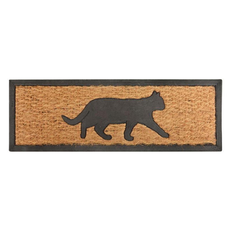 Wycieraczka z motywem kota Esschert Design brązowa z włókna kokosowego 75x25 cm 1 szt.