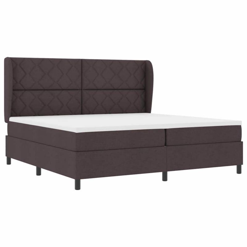 Łóżko z materacem WaszeMeble 200x220 cm Ciemnobrązowy tkanina WM-3340651 1 szt.