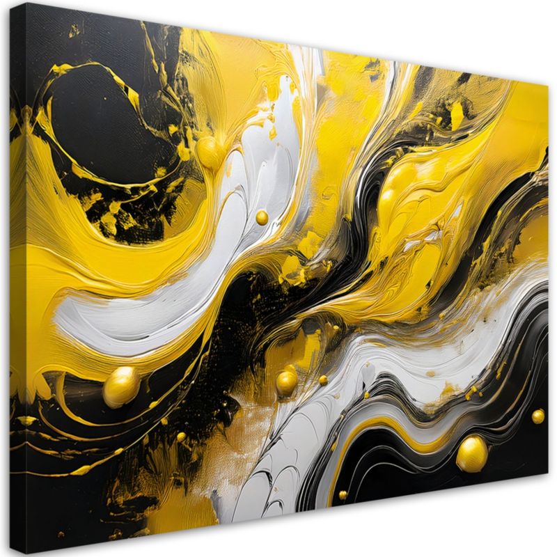 Obraz na płótnie Feeby Żółto Czarna Abstrakcja Tekstura Loft 120x80cm 1szt