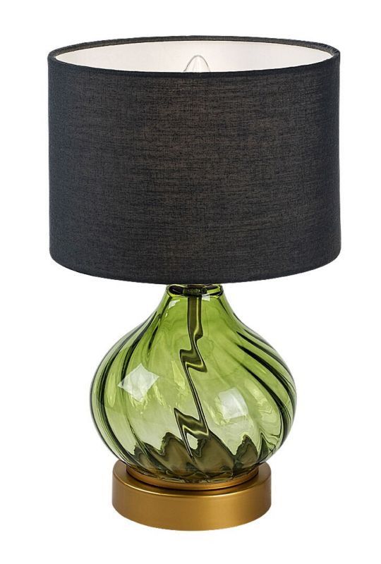 Lampka stołowa Rabalux Pirelo zielono-czarna-złota 1 x E14 x 25W IP20 wym: 33 x 20 x 20 cm szkło - 1 szt.