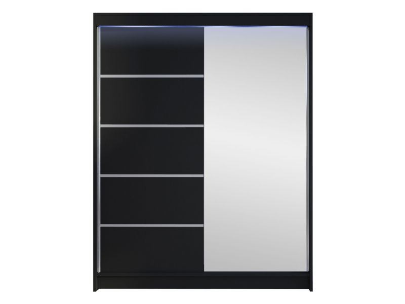 Szafa MIRJAN 24 z drzwiami przesuwnymi Camino III z oświetleniem RGB czarny 1 szt.
