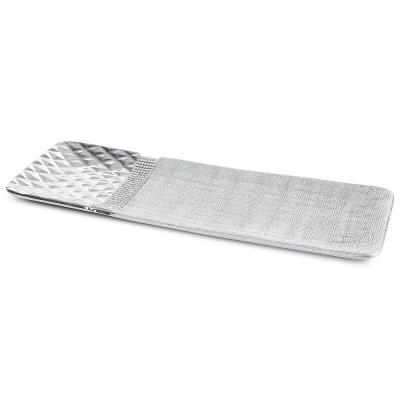 Patera ceramiczna Eurofirany 39 x 13 x 3 cm srebrna 1 szt.
