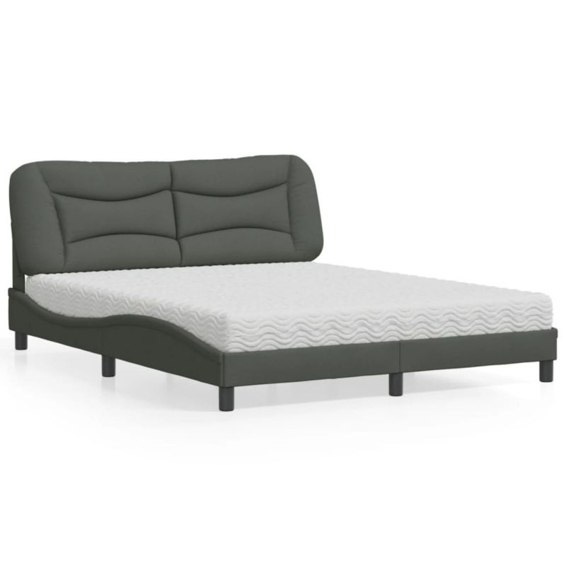 Łóżko tapicerowane WaszeMeble 160x200 cm ciemnoszare WM-3208542 1 szt.