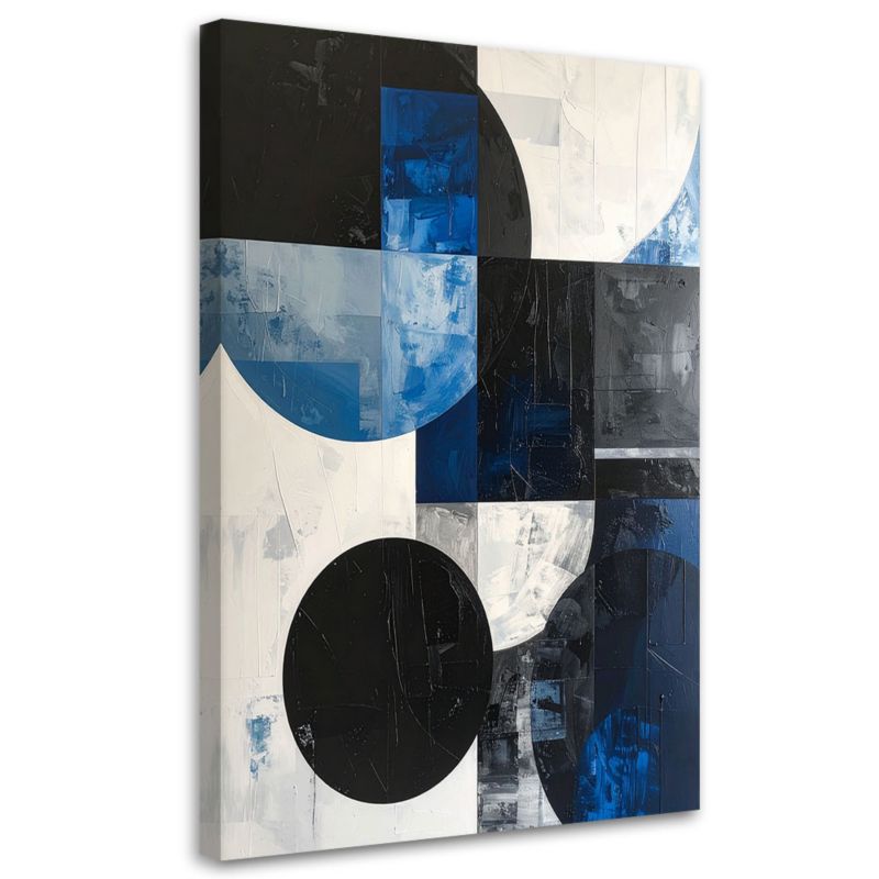 Obraz do salonu biura kuchni Feeby Abstrakcyjne koła kształty niebieski 60x90cm 1szt