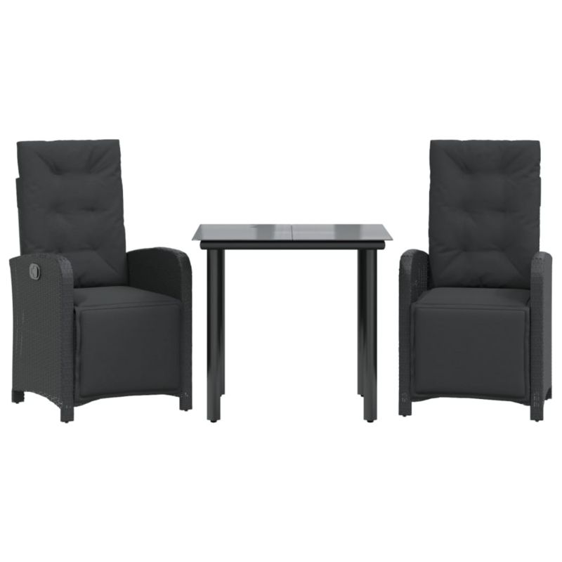 Zestaw mebli ogrodowych bistro WaszeMeble polirattan czarny z poduszkami WM-3212535 1 kpl