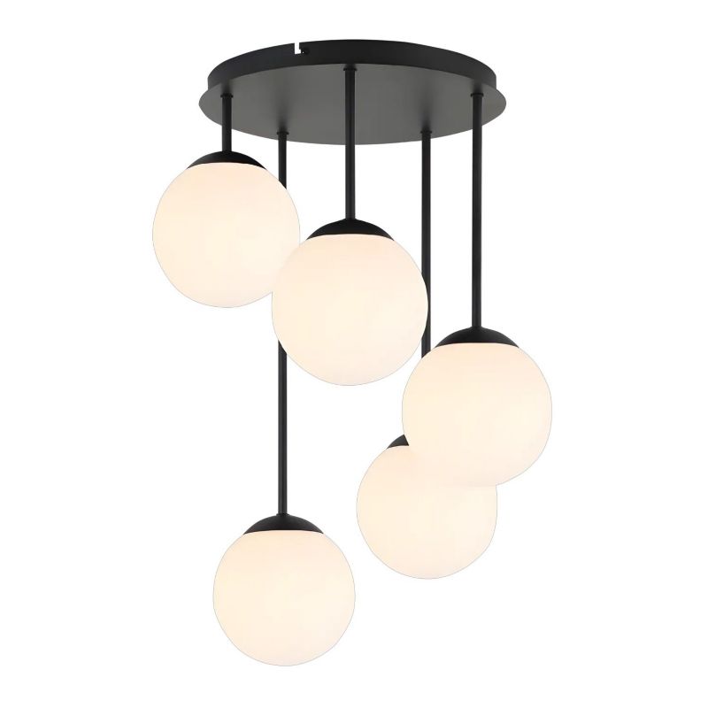 Lampa Sufitowa Wisząca Toolight App1816-5Cpr Czarny Biały