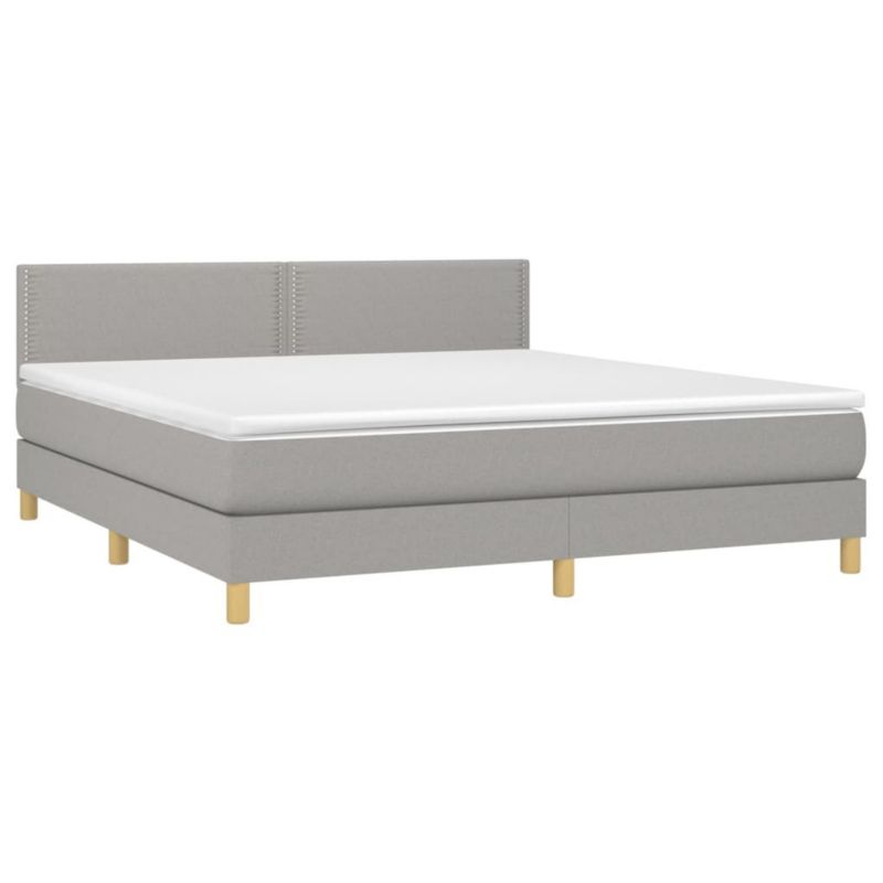 Łóżko kontynentalne WaszeMeble 180x200 cm jasnoszare WM-3133653 1 szt.