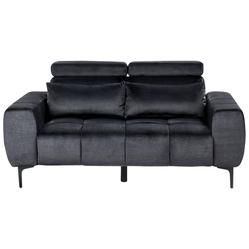 Sofa dla 2 osób Vegamo Welur Czarny 1 szt.