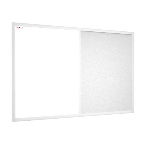 Tablica suchościeralno-korkowa ALLboards 90x60 cm powierzchnia korkowa biała i rama biała 1 szt.