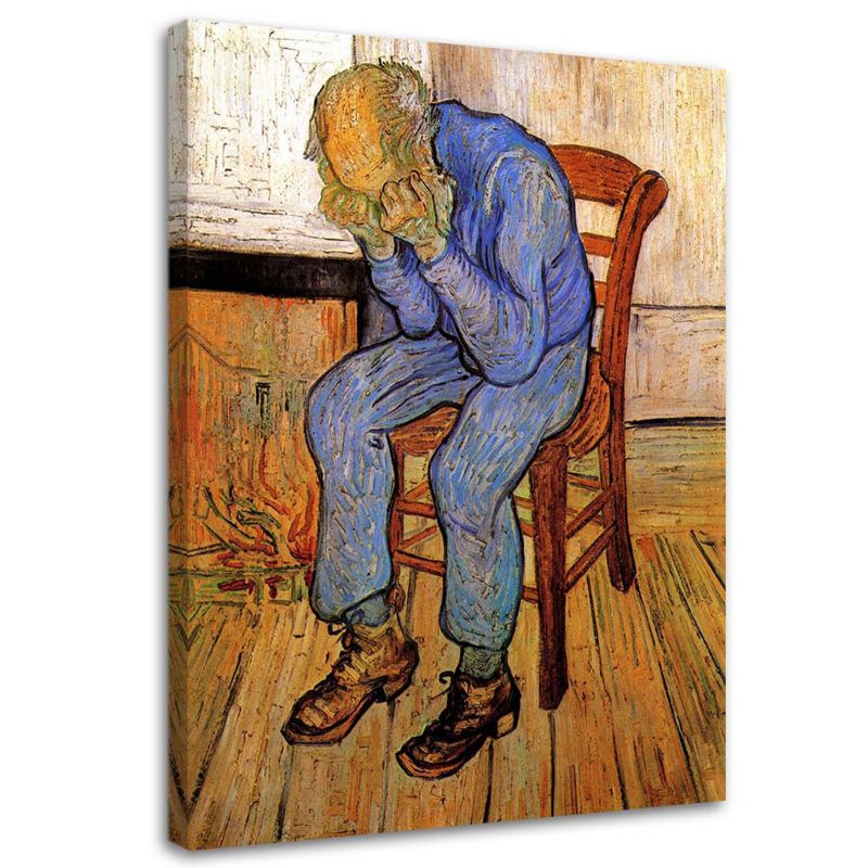 Obraz na płótnie Feeby Stary człowiek w smutku - V. van Gogh reprodukcja 30x45cm 1szt