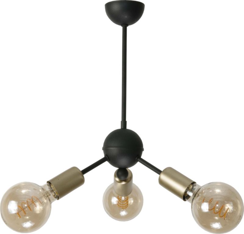 Lampa sufitowa wisząca EDYLIT czarna loft industrialna 3xE27 do salonu SIRO 13-102 1 szt.