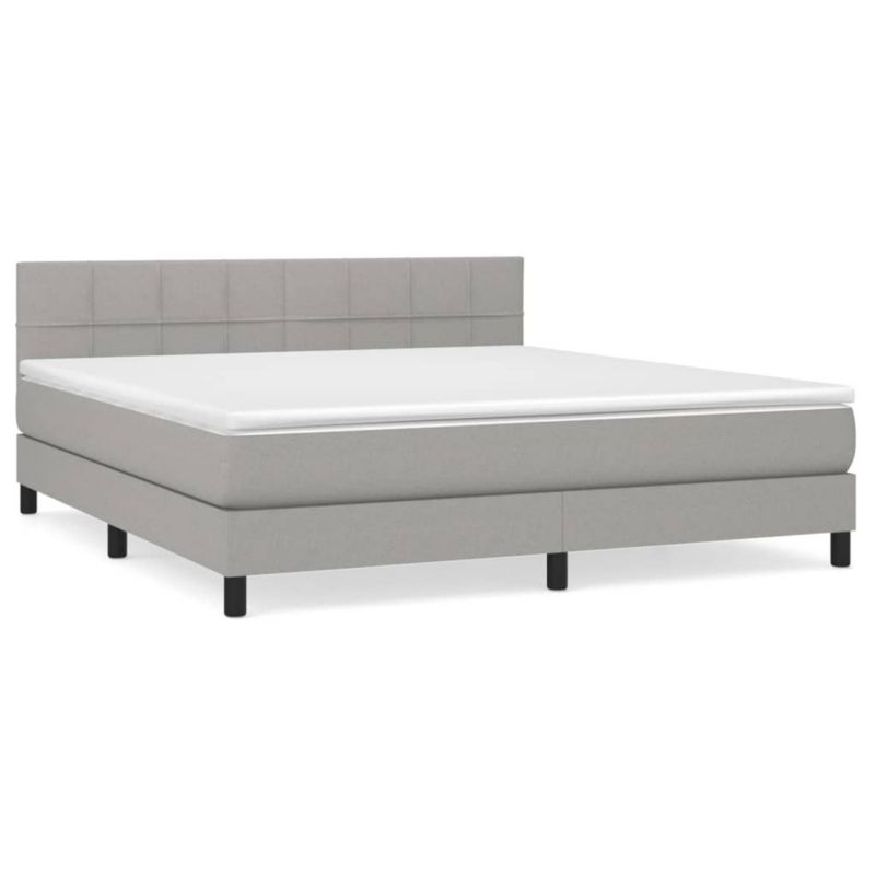 Łóżko kontynentalne WaszeMeble 160x200 cm jasnoszare WM-3140065 1 szt.