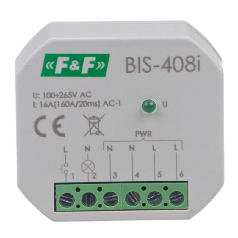 Przekaźnik Bistabilny F&F 1P 16A 230V Ac 2,5Mm2 Bis 408-Led 1szt.