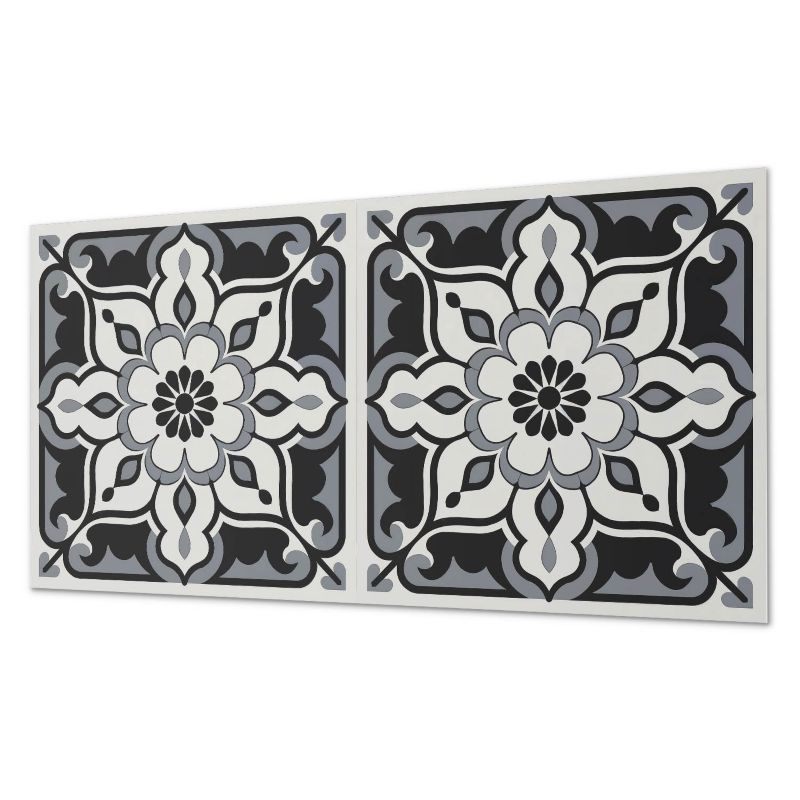 Paczka Kafelków Winylowych PCV ArtPrintCave 40x20 cm Kwiatowy wzór z ornamentami 10 szt.