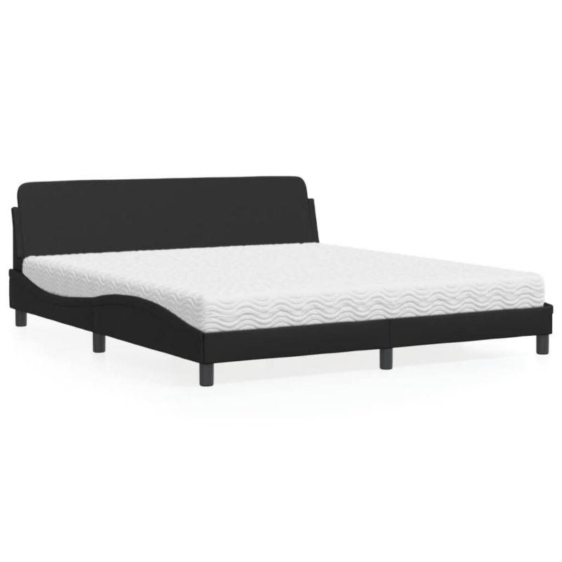 Łóżko tapicerowane WaszeMeble 180x200 cm czarne WM-3208457 1 szt.