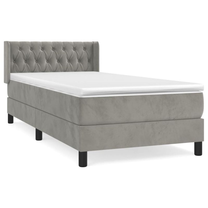 Łóżko kontynentalne WaszeMeble 90x200 cm jasnoszare WM-3131117 1 szt.
