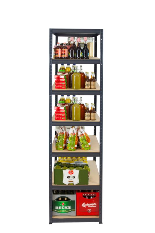 Regał metalowy MODO24 magazynowy grafit premium helios 270x50x50cm 7 półek po 175 kg 1 szt.