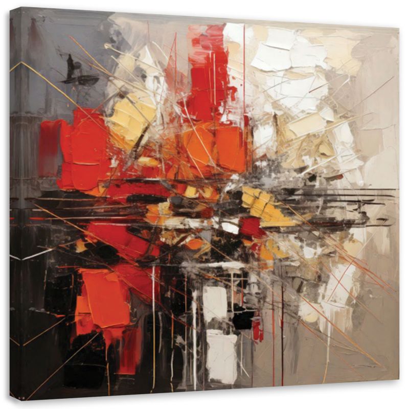 Obraz na płótnie Feeby Abstrakcja Geometryczna Czerwony 30x30cm 1szt