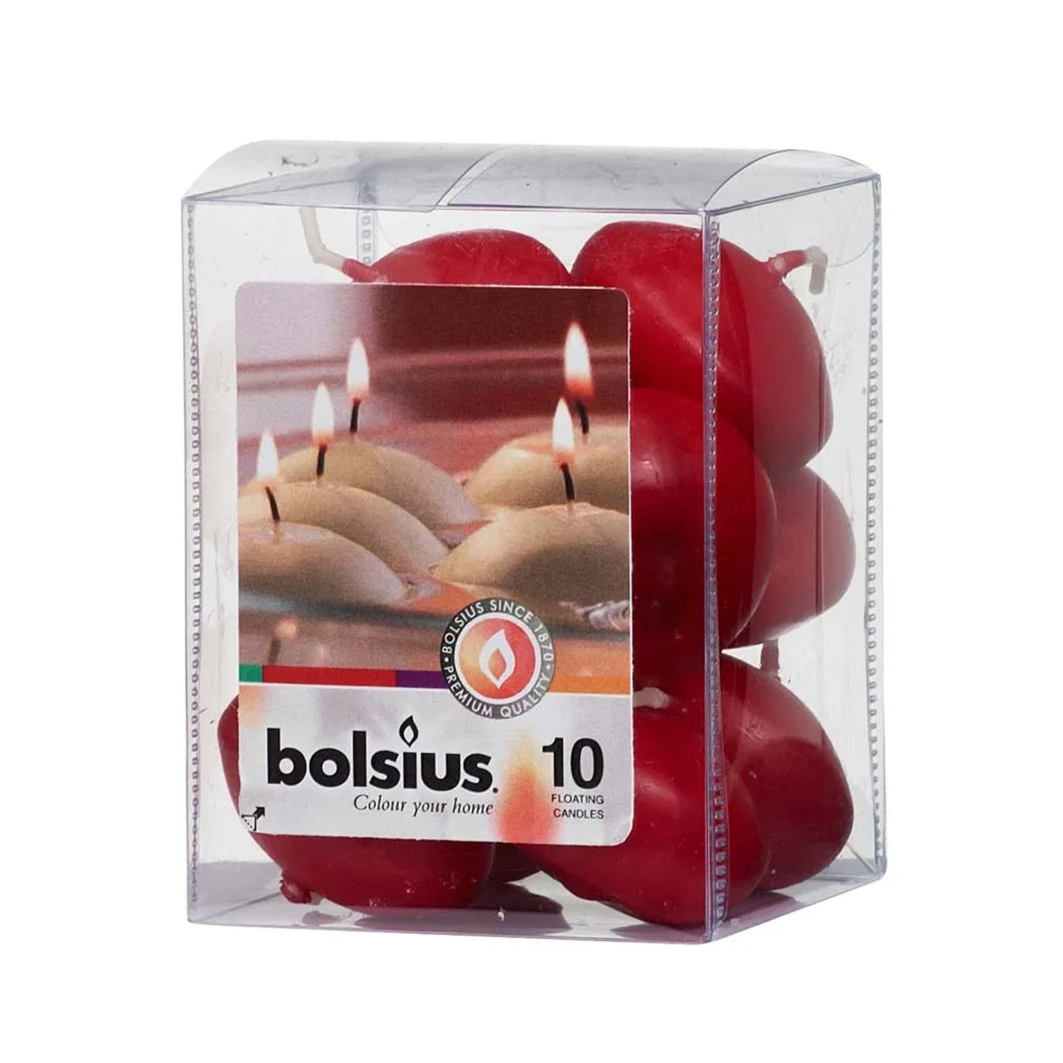 Bolsius Świece pływające bordowe 10 sztuk