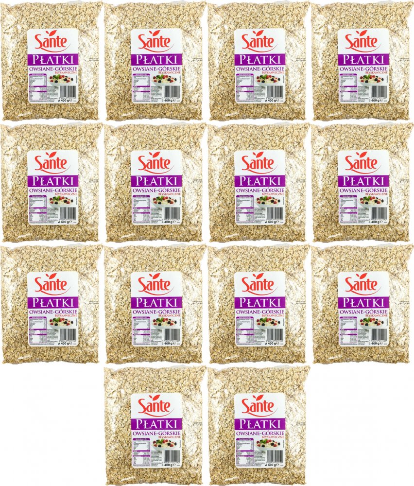 14x Płatki owsiane Sante, górskie, błyskawiczne, 400g