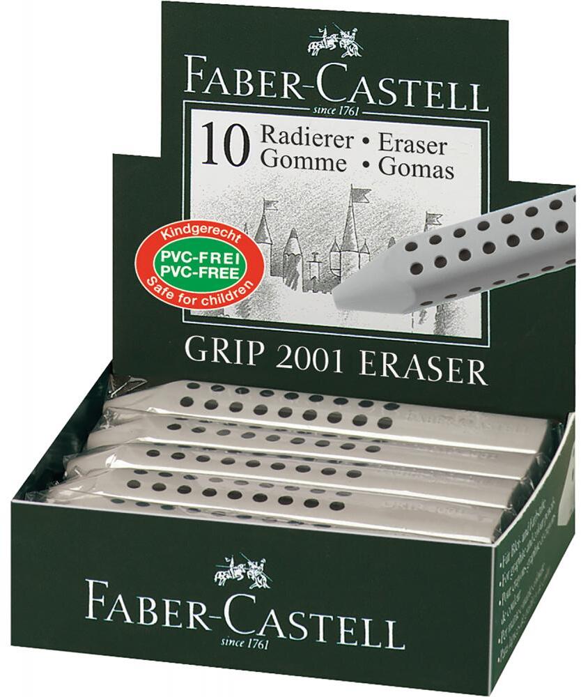 10x Gumka ołówkowa Faber Castell Grip 2001, szary